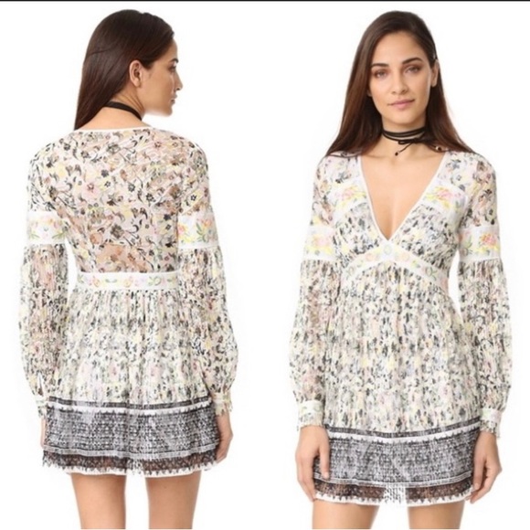 Free People lace Cherry Blossom mini dress. 🤍 - Picture 1 of 6